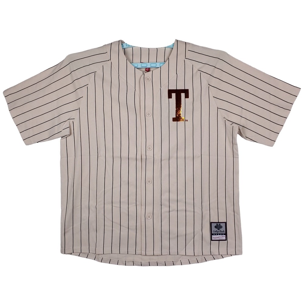 Texas Longhorns Mitchell & Ness NCAA Womens Medium Baseball Jersey Cream NWT